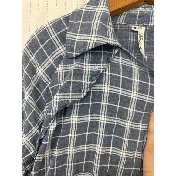 Andree by Unit Womens Cardigan Sz S Blue Plaid Outdoorsy Modern Lightwt Open - Picture 3 of 12